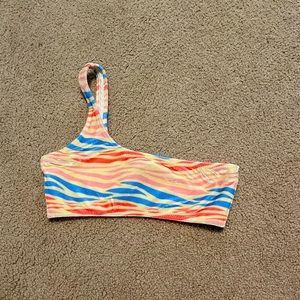 One Shoulder Zebra Pattered triangl Woman’s XS Bikini Top